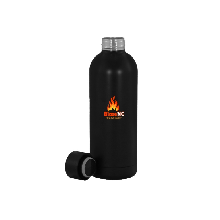 Blaze Netball - Stainless Steel Bottle - 500ML - Black