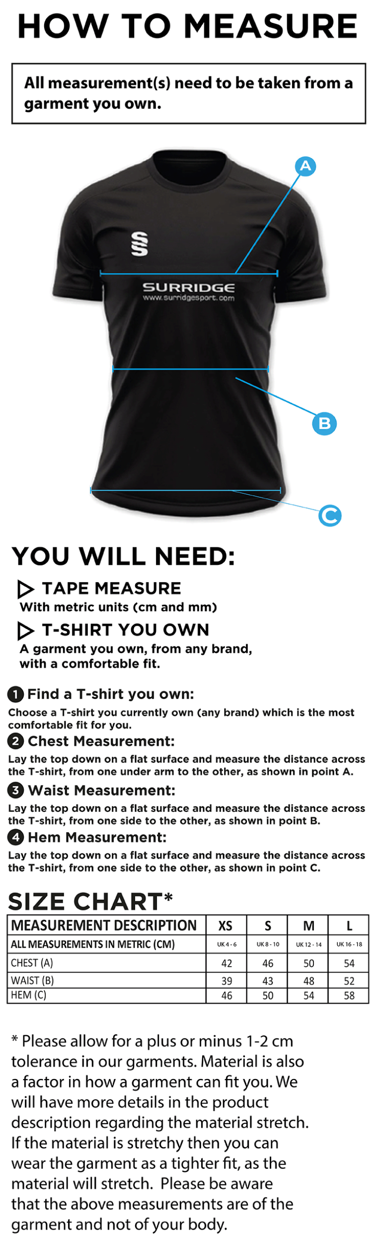 Blaze Netball - Sponsored Dual Games Shirt - Black - Women's Fit - Size Guide