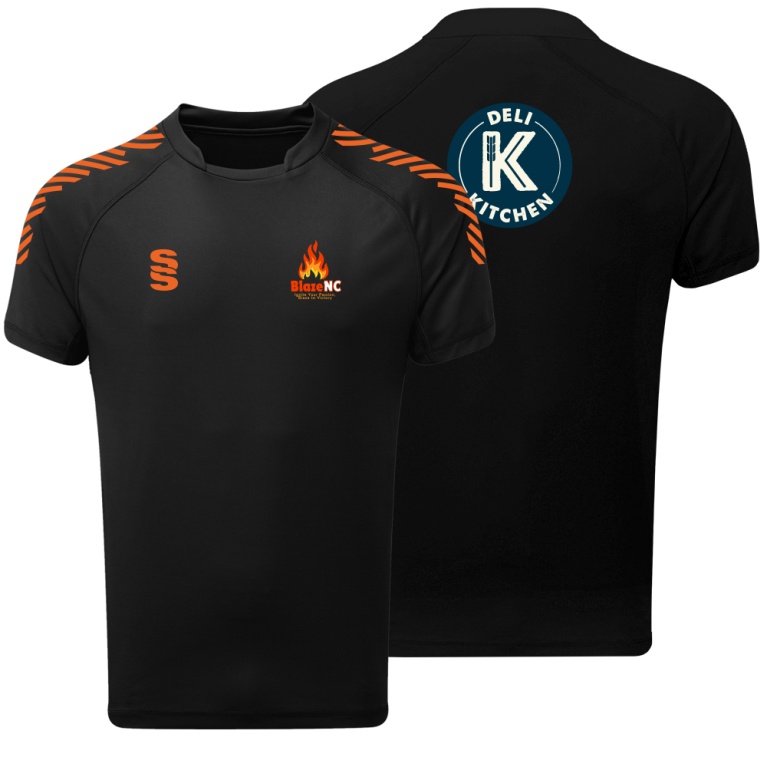Blaze Netball - Sponsored Dual Games Shirt - Black - Women's Fit